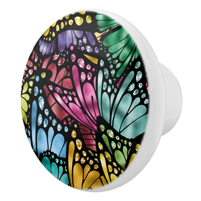 Bouton De Porte En Céramique Le papillon majestueux (Droite)