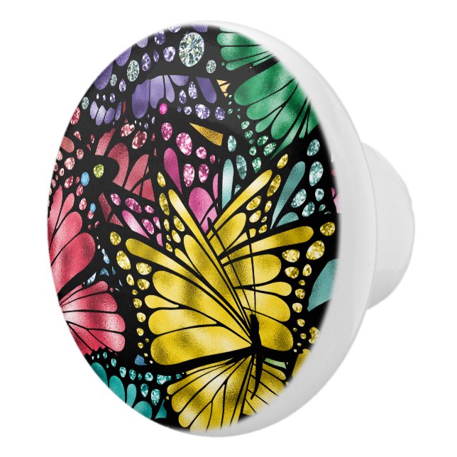Bouton De Porte En Céramique Le papillon majestueux (Droite)