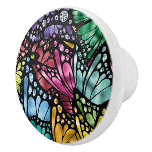 Bouton De Porte En Céramique Le papillon majestueux