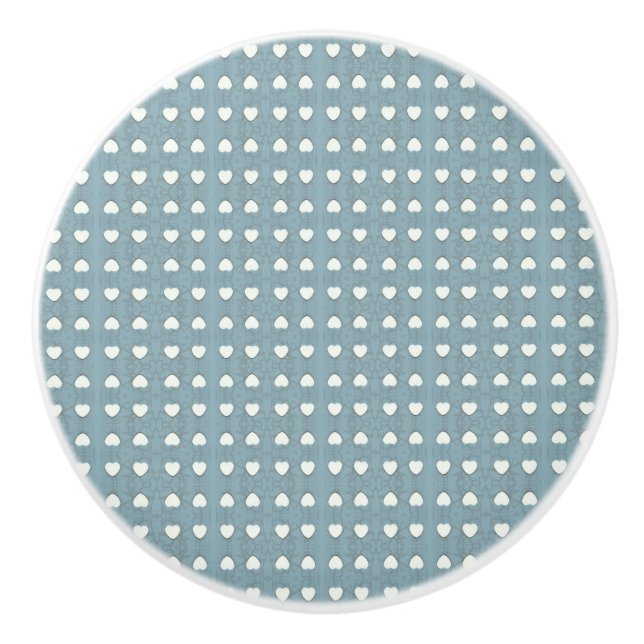 Bouton De Porte En Céramique Les Coeurs de Marshmallow (Devant)