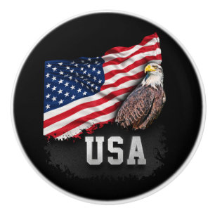 Bouton De Porte En Céramique Les Etats-Unis diminuent avec Eagle chauve 4