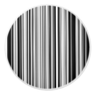 Bouton De Porte En Céramique Lignes noires et blanches