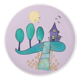 Bouton De Porte En Céramique lilas maison