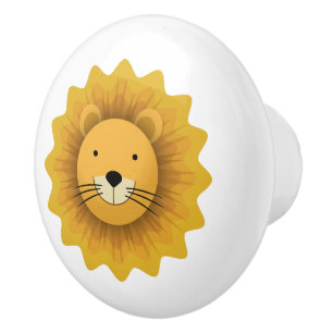 Bouton De Porte En Céramique Lion