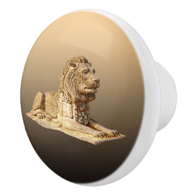 Bouton De Porte En Céramique Lion de pierre (Droite)