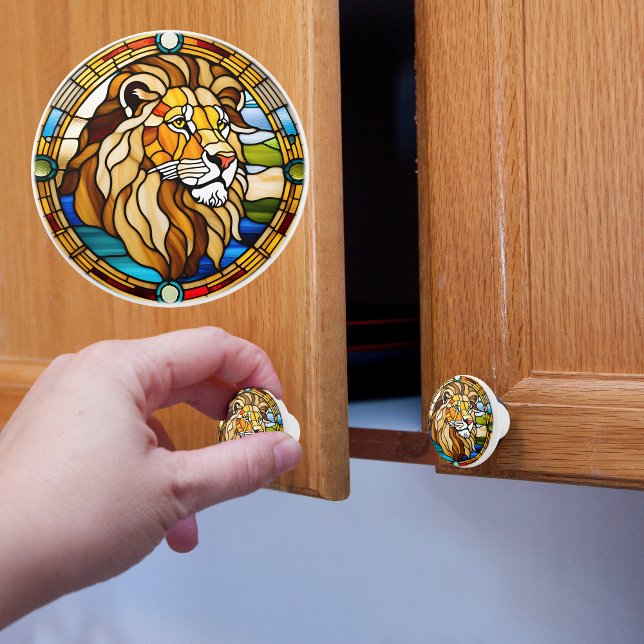 Bouton De Porte En Céramique Lion Faux Tissu (Créateur téléchargé)
