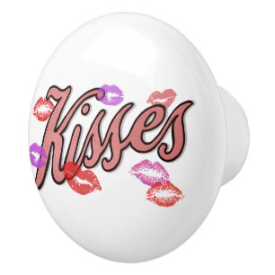 BOUTON DE PORTE EN CÉRAMIQUE LIP KISSES