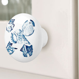 Bouton De Porte En Céramique littoral chic indigo bleu marine