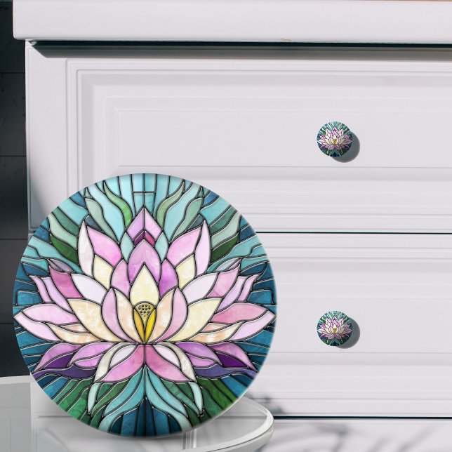 Bouton De Porte En Céramique Lotus Flower Mosaic Art (Créateur téléchargé)