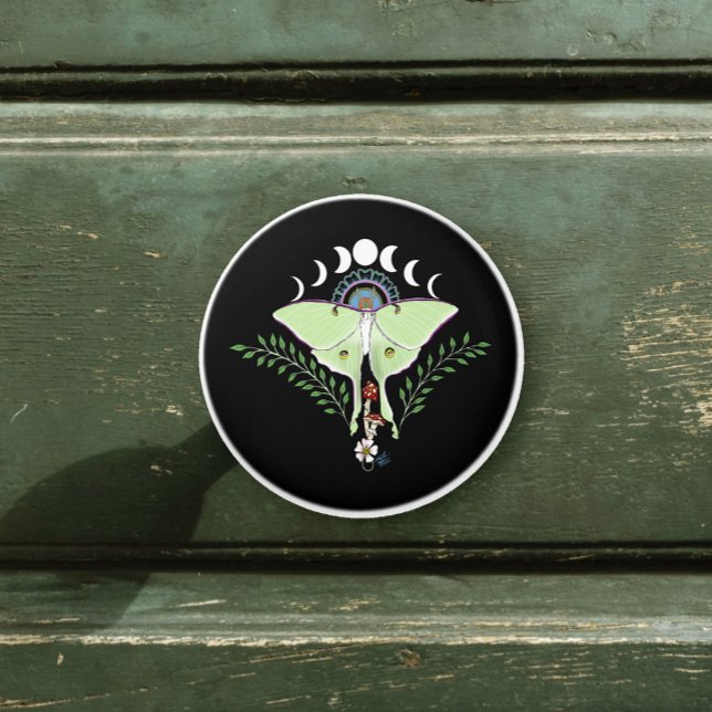 Bouton De Porte En Céramique Lune Papillon Éthéré Vert Mystique Céleste (Créateur téléchargé)