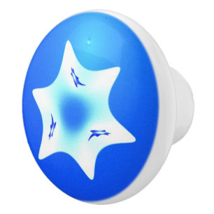 Bouton De Porte En Céramique Magen Lavan (Étoile blanche)