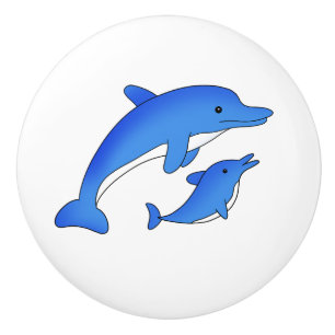 Bouton De Porte En Céramique Maison de plage Nautique Dolphins