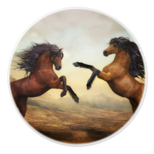 Bouton De Porte En Céramique Majestic Stallions