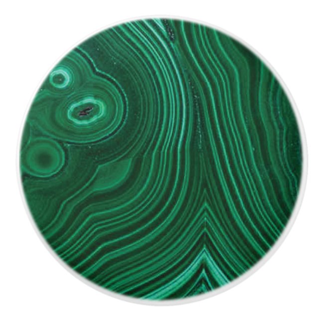 Bouton De Porte En Céramique Malachite de pierre verte   (Devant)