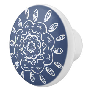Bouton De Porte En Céramique Mandala
