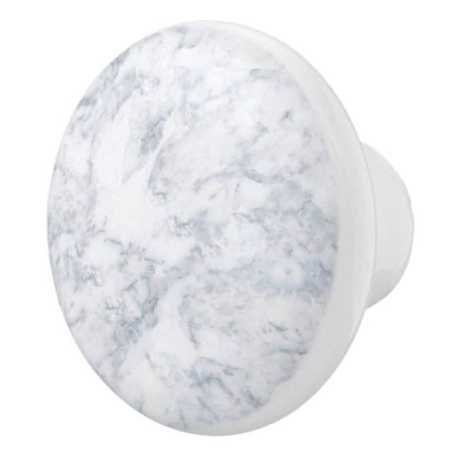 Bouton De Porte En Céramique Marbre blanc (Droite)