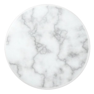 Bouton De Porte En Céramique Marbre blanc Faux