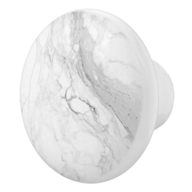 BOUTON DE PORTE EN CÉRAMIQUE MARBRE BLANC PIXDEZINES (Droite)