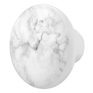 BOUTON DE PORTE EN CÉRAMIQUE MARBRE BLANC PIXDEZINES