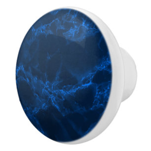 Bouton De Porte En Céramique Marbre bleu profond