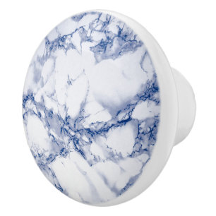 Bouton De Porte En Céramique Marbre bleu profond