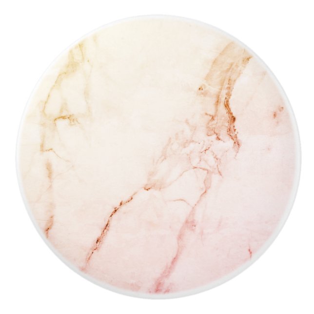 Bouton De Porte En Céramique Marbre or Rose sur mesure (Devant)