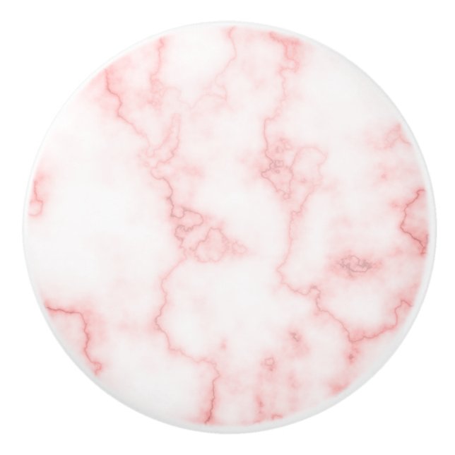 Bouton De Porte En Céramique Marbre rose Faux (Devant)