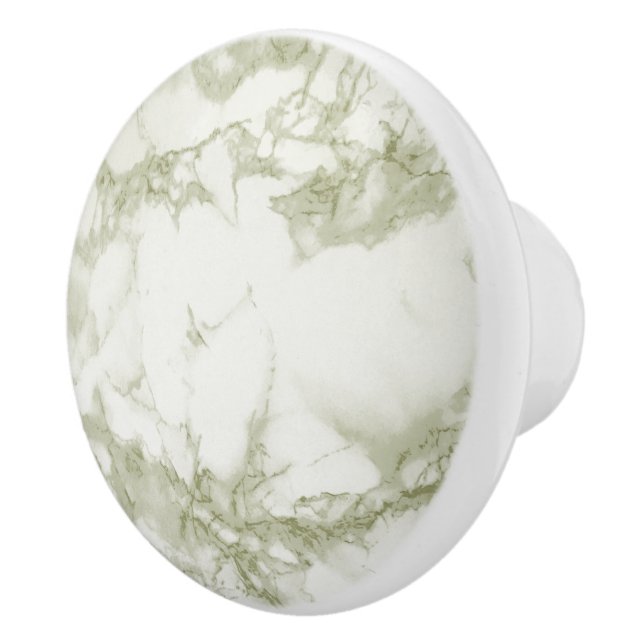 Bouton De Porte En Céramique Marbre vert olive (Droite)