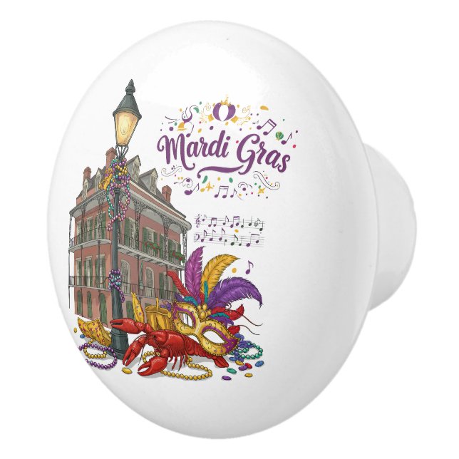 Bouton De Porte En Céramique Mardi Gras (Droite)