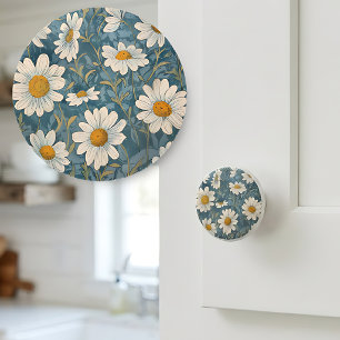 Bouton De Porte En Céramique Marguerite de Shasta Art Nouveau
