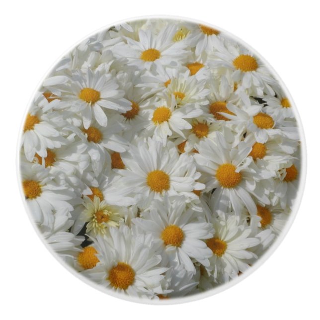 Bouton De Porte En Céramique Marguerites (Devant)