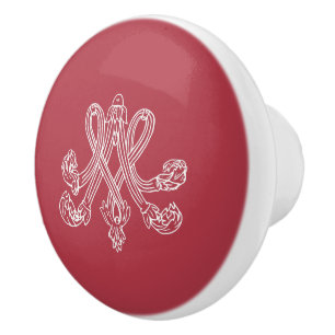 Bouton De Porte En Céramique Marie Antoinette monogramme