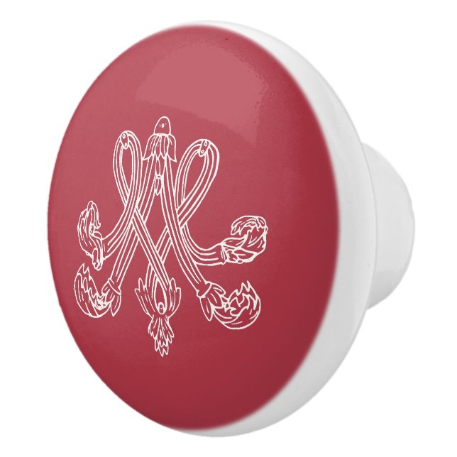 Bouton De Porte En Céramique Marie Antoinette monogramme (Droite)