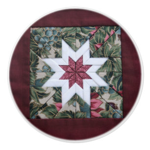 Bouton De Porte En Céramique Maroon étoilé