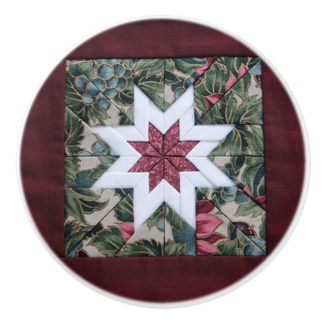Bouton De Porte En Céramique Maroon étoilé (Devant)