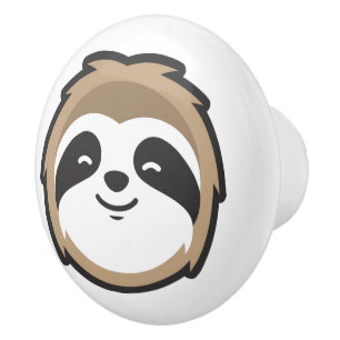 Bouton De Porte En Céramique Mascotte de paresse