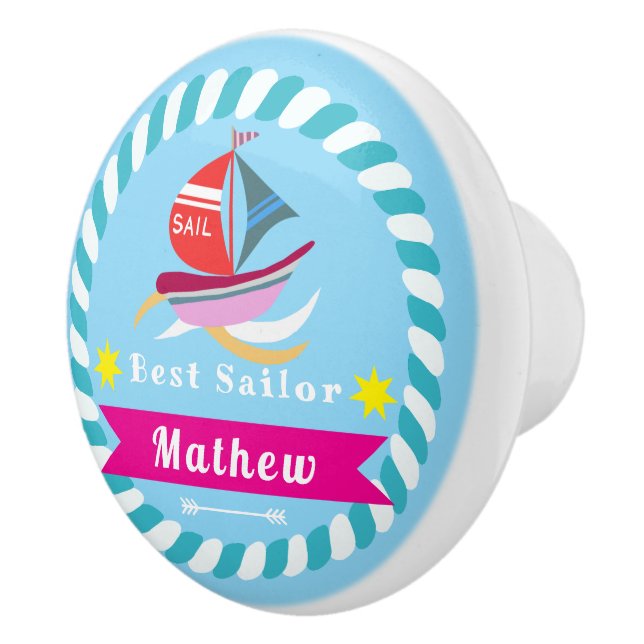Bouton De Porte En Céramique Meilleur marin Baby Blue (Droite)