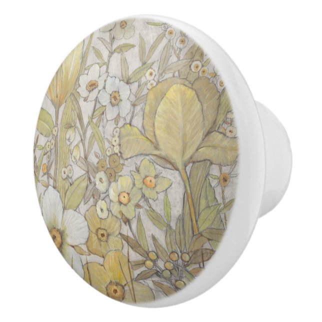 Bouton De Porte En Céramique Mélanger floral (Droite)