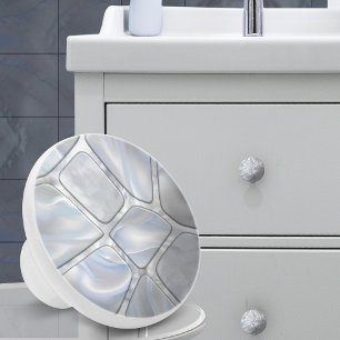 Bouton De Porte En Céramique Mère de perle - Collage de cellules N12