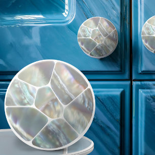 Bouton De Porte En Céramique Mère de perle - Voronoi Cells Mosaic