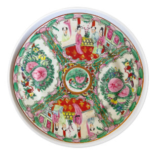 Bouton De Porte En Céramique Mille famille rose assiette chinoise