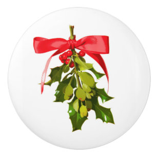 Bouton De Porte En Céramique mistletoe