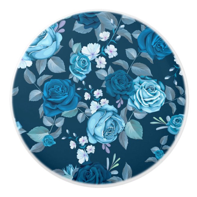 Bouton De Porte En Céramique Modèle floral (Devant)