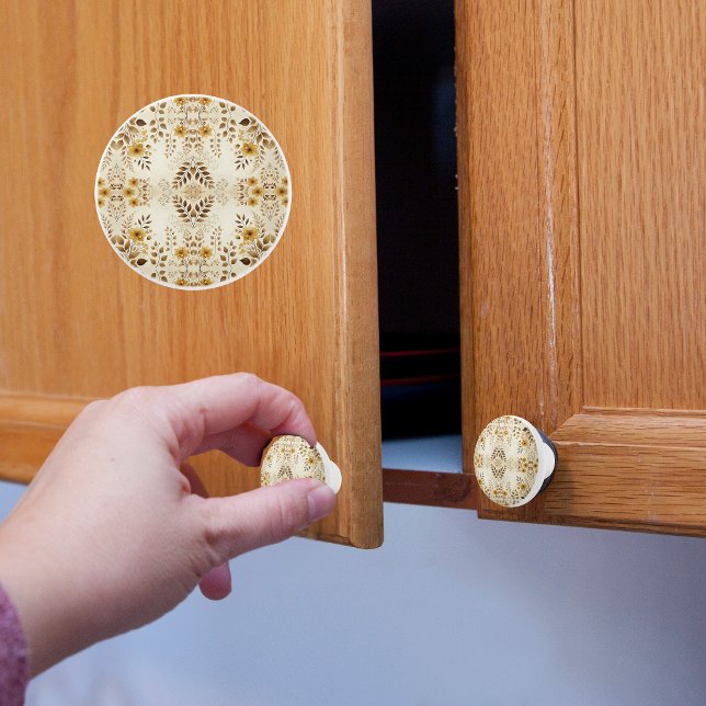 Bouton De Porte En Céramique Modèle floral d'une ferme (Créateur téléchargé)