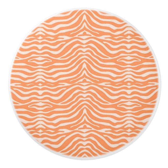 Bouton De Porte En Céramique Modèle Zèbre orange (Devant)