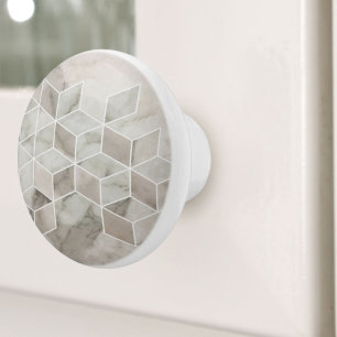 Bouton De Porte En Céramique Moderne Boho Chic Minimaliste Marbre Beige Géométr