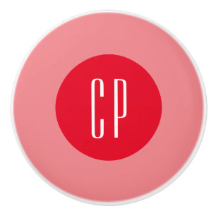 Bouton De Porte En Céramique Moderne Monogramme Professionnel Plat Initiales si