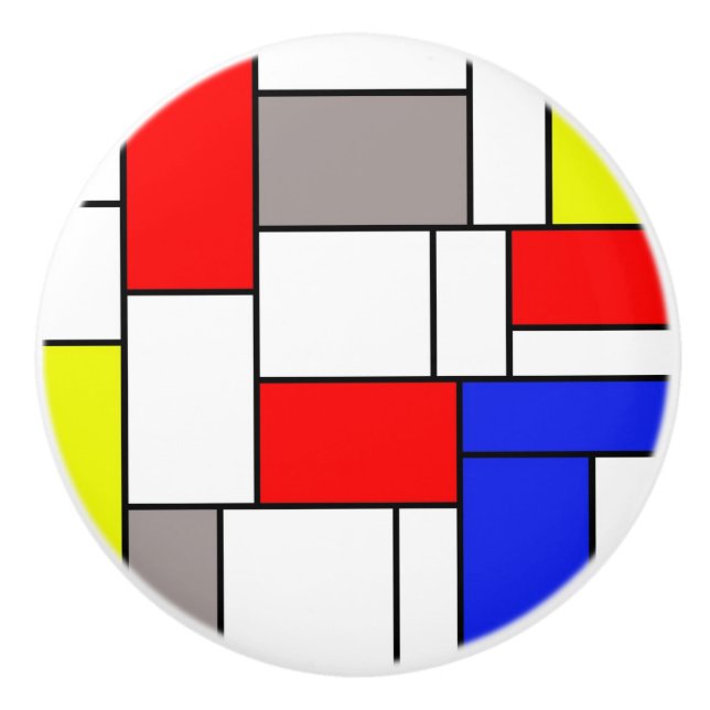Bouton De Porte En Céramique Mondrian (Devant)