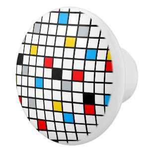 Bouton De Porte En Céramique Mondrian géométrique Composition minimaliste moder