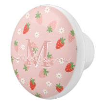 Monogramme Fraises Roses et Rouges Sucrées
